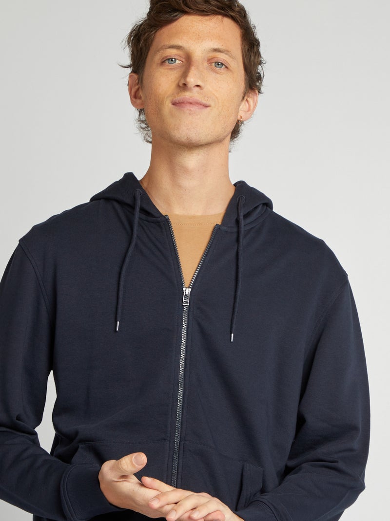 Hoodie met rits BLAUW - Kiabi