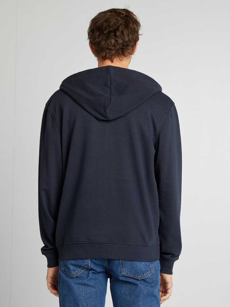 Hoodie met rits BLAUW - Kiabi