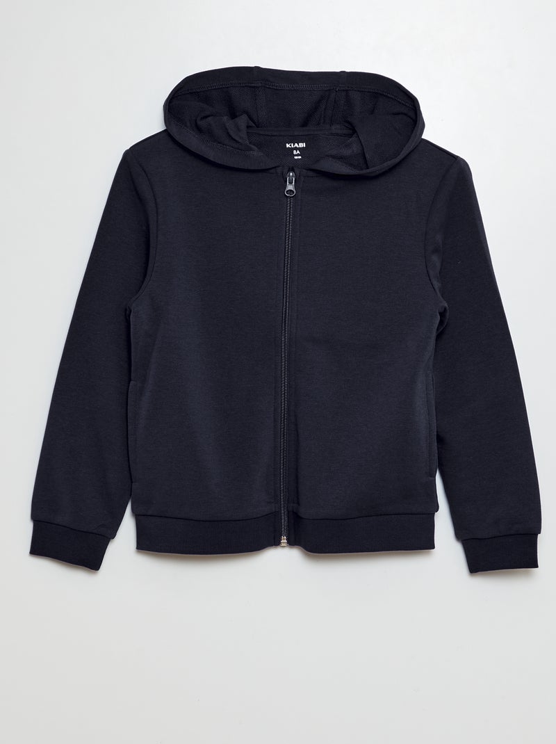 Hoodie met rits BLAUW - Kiabi