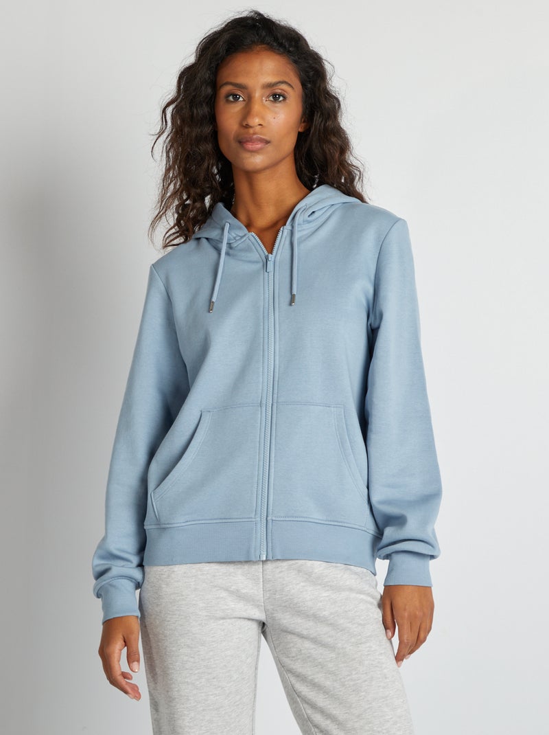 Hoodie met rits BLAUW - Kiabi