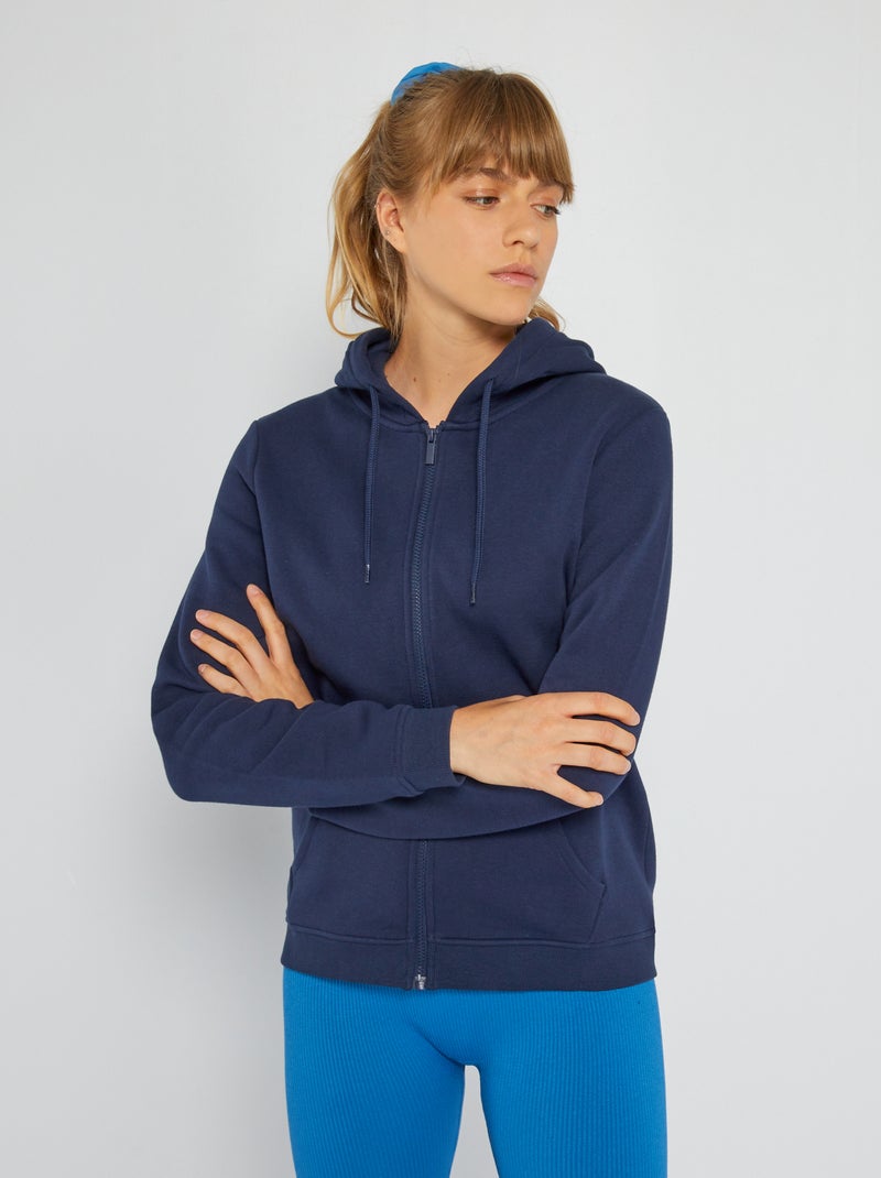 Hoodie met rits blauw - Kiabi