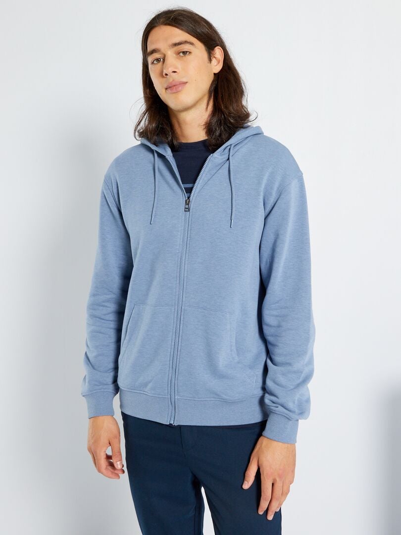 Hoodie met rits BLAUW - Kiabi