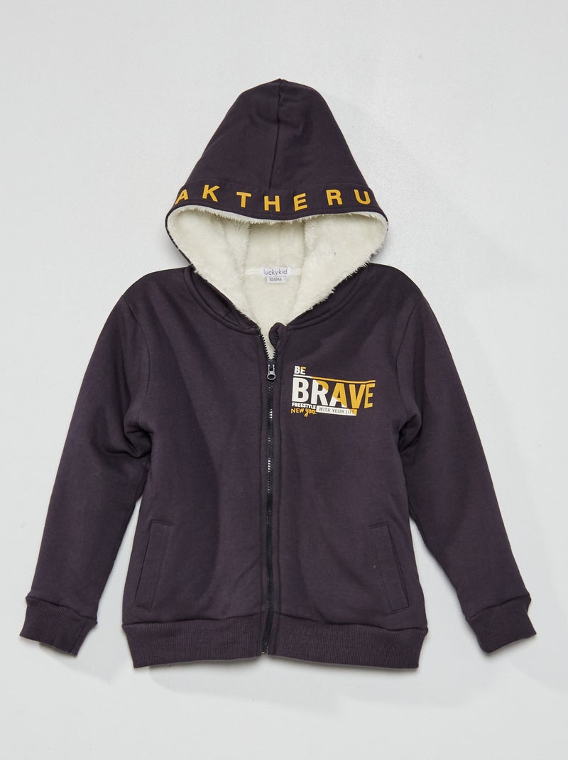 Hoodie met rits BLAUW - Kiabi
