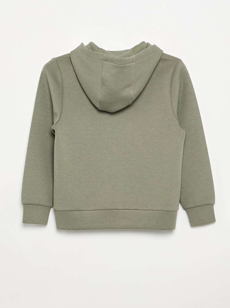 Hoodie met rits en 2 ritszakken Groen - Kiabi