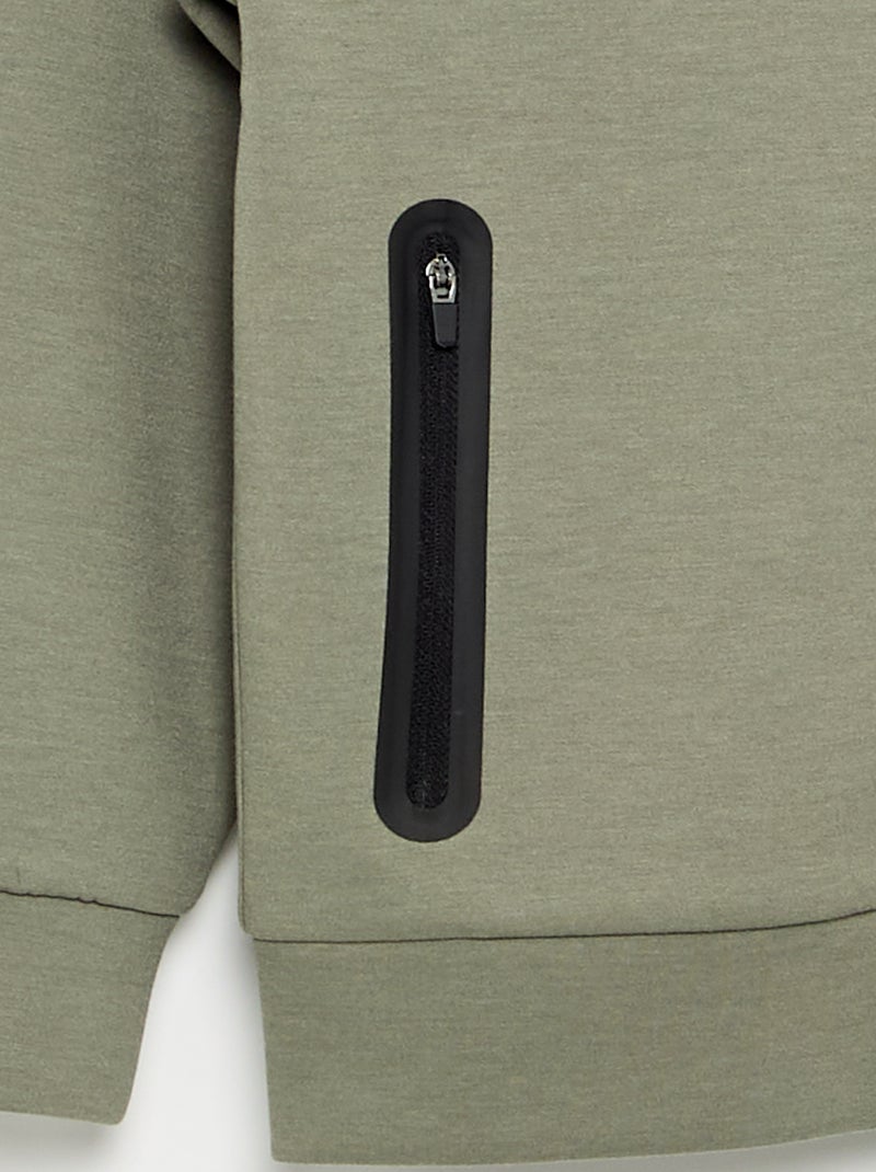 Hoodie met rits en 2 ritszakken Groen - Kiabi