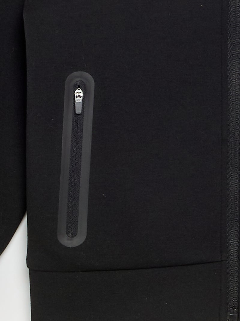 Hoodie met rits en 2 ritszakken Zwart - Kiabi