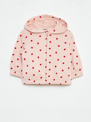 Hoodie met rits en motiefje
