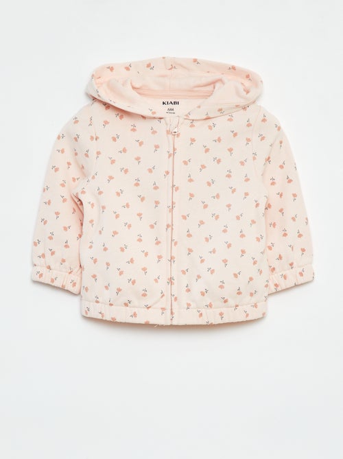 Hoodie met rits en motiefje - Kiabi