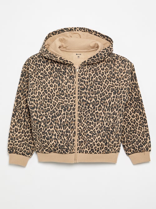 Hoodie met rits en print - Kiabi