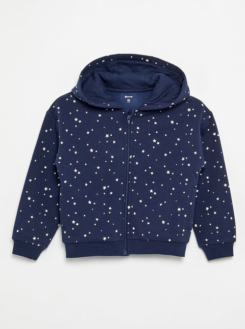 Hoodie met rits en print - Kiabi