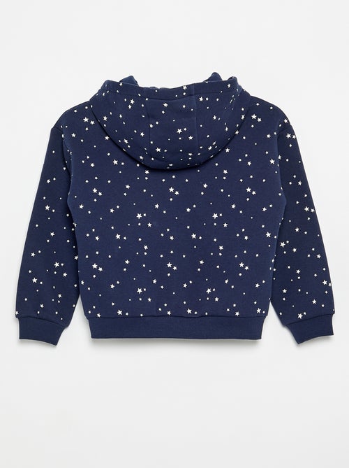 Hoodie met rits en print - Kiabi