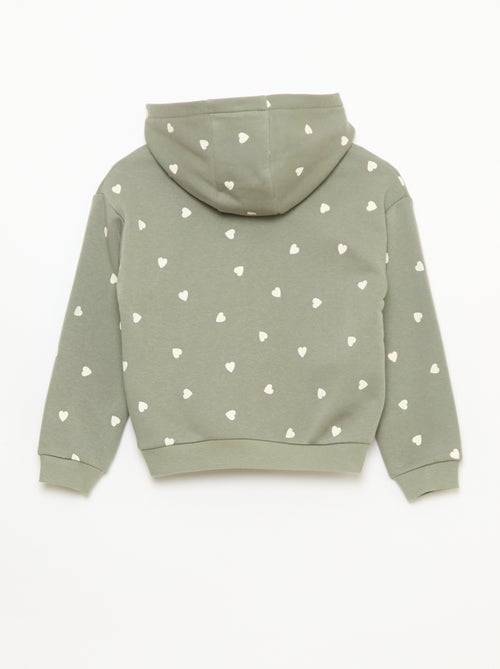 Hoodie met rits en print - Kiabi