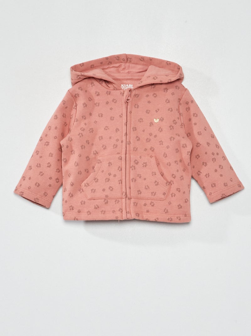 Hoodie met rits en print ROSE - Kiabi