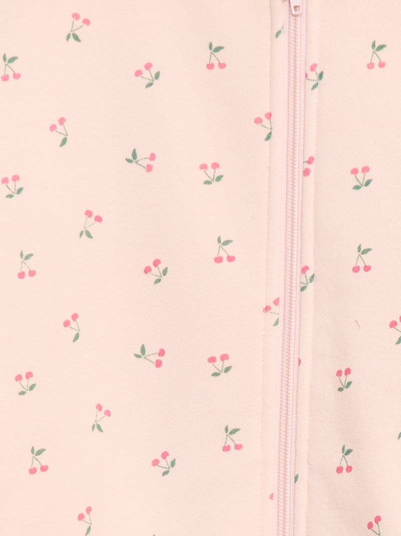 Hoodie met rits en print Rose - Kiabi