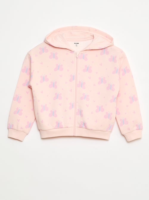 Hoodie met rits en print - Kiabi