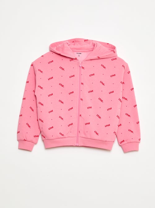 Hoodie met rits en print - Kiabi