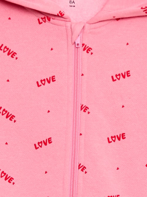 Hoodie met rits en print - Kiabi