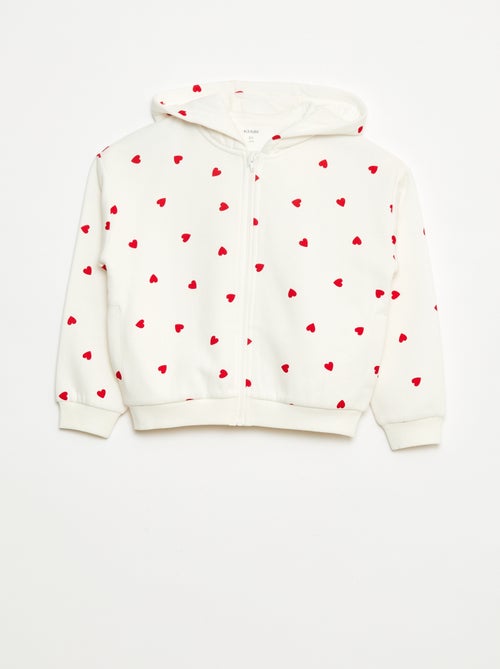 Hoodie met rits en print - Kiabi