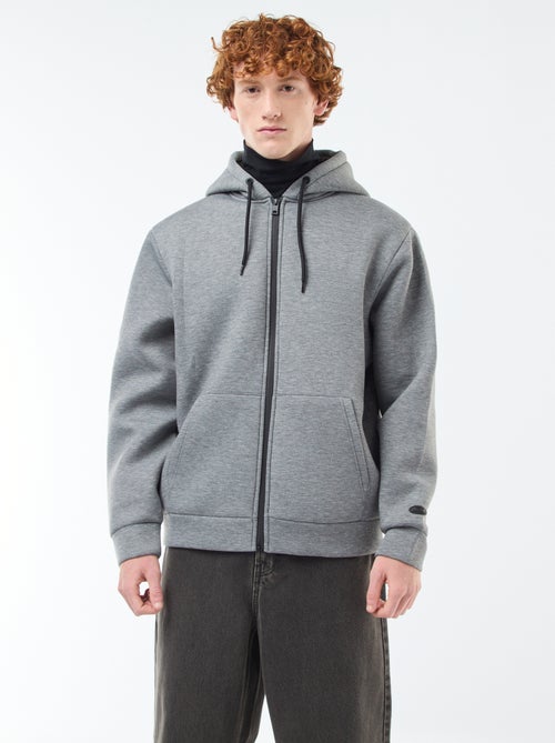 Hoodie met rits en voering met schapenvachteffect - Kiabi