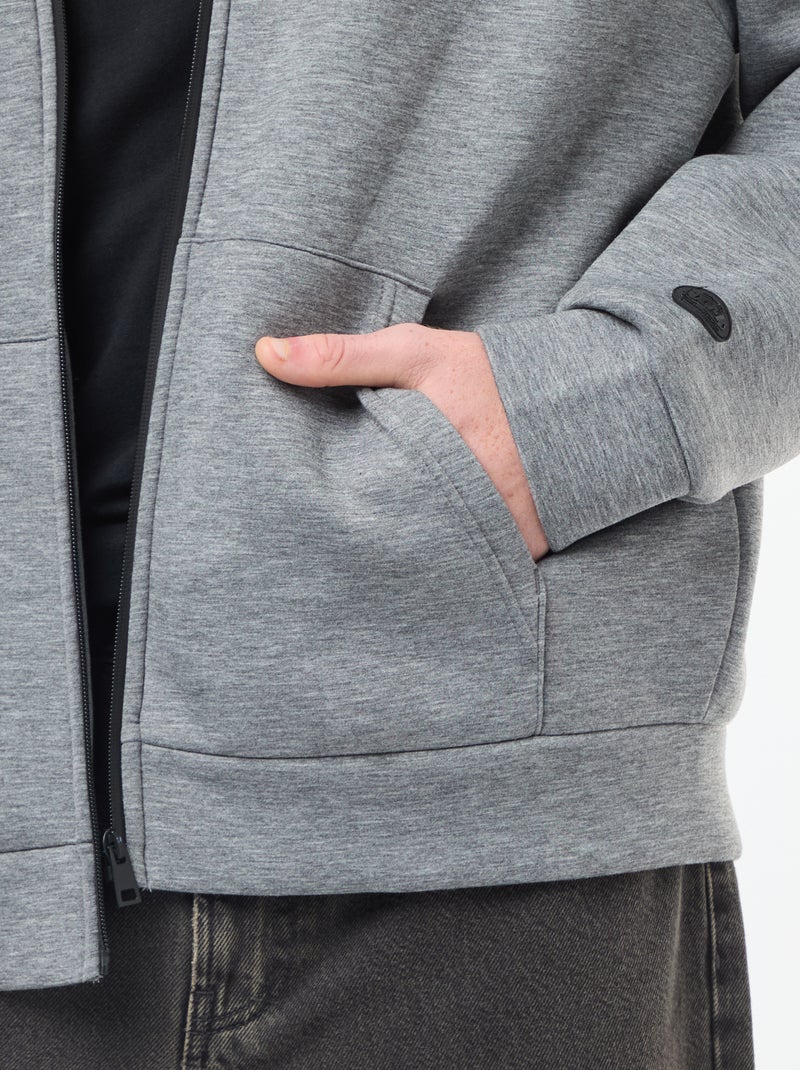 Hoodie met rits en voering met schapenvachteffect Grijs - Kiabi