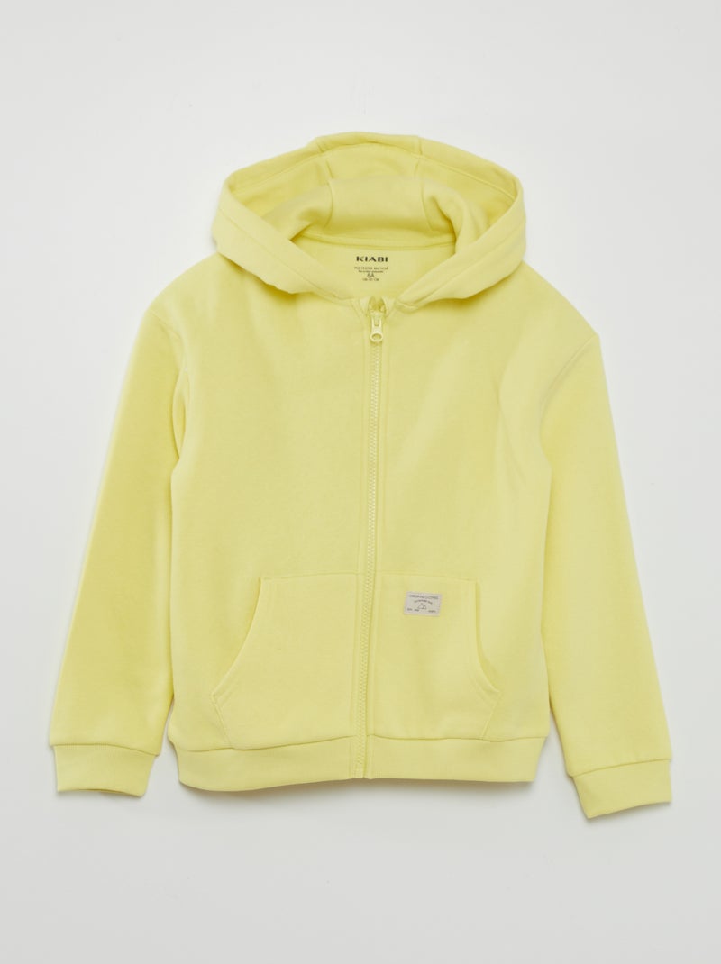 Hoodie met rits GEEL - Kiabi