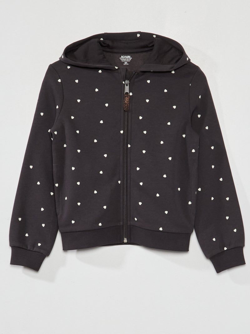 Hoodie met rits GRIJS - Kiabi