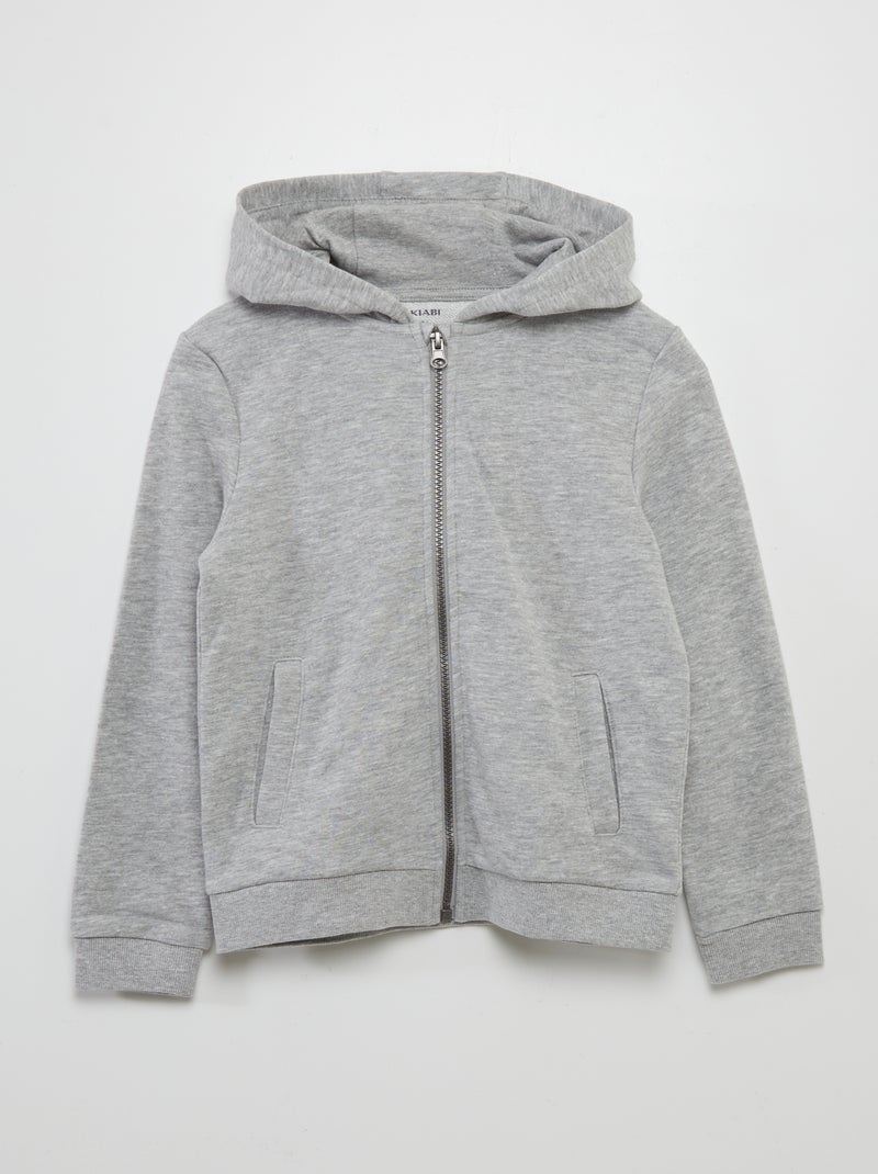 Hoodie met rits GRIJS - Kiabi