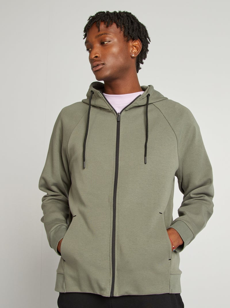 Hoodie met rits GROEN - Kiabi