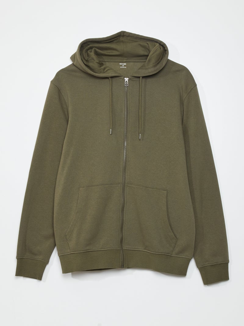 Hoodie met rits KAKI - Kiabi