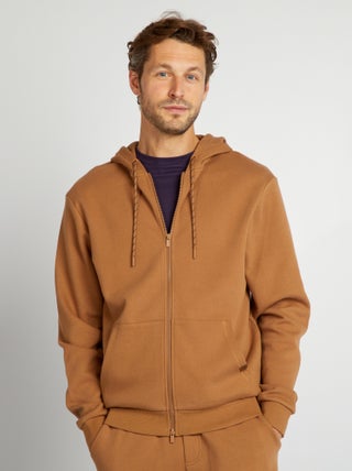 Hoodie met rits van piquétricot