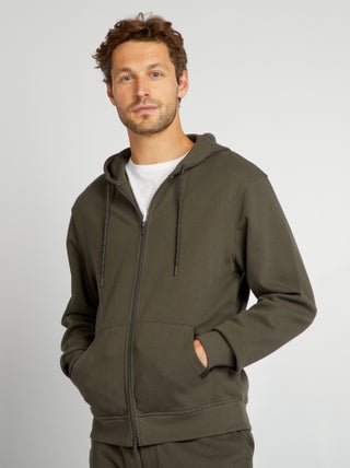 Hoodie met rits van piquétricot