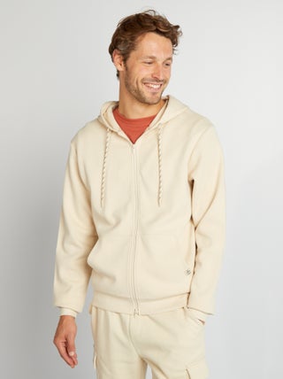 Hoodie met rits van piquétricot