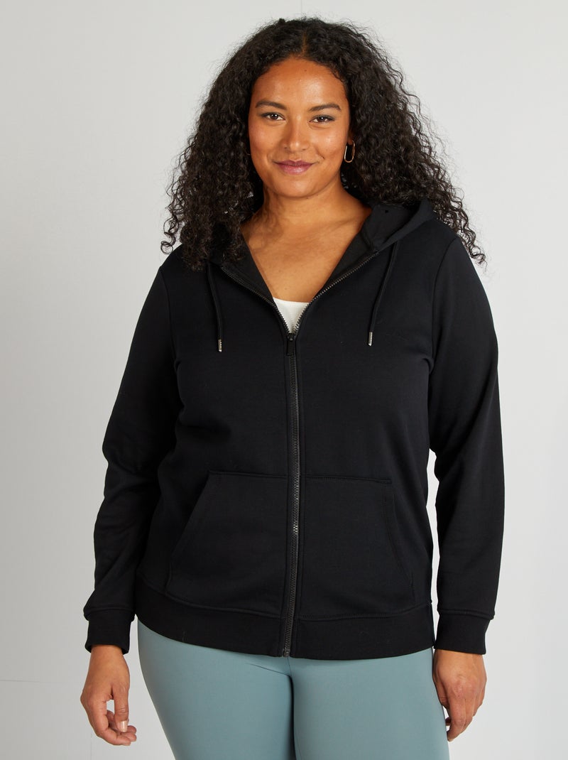 Hoodie met rits zwart - Kiabi