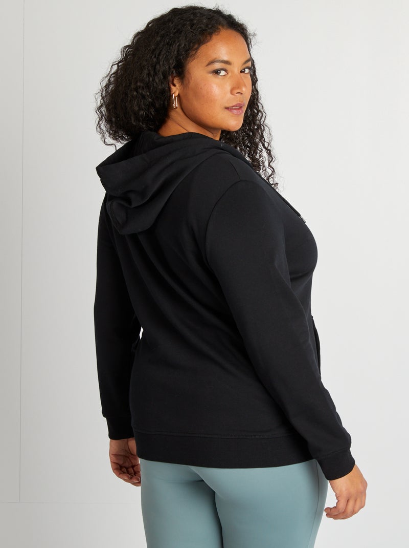 Hoodie met rits zwart - Kiabi