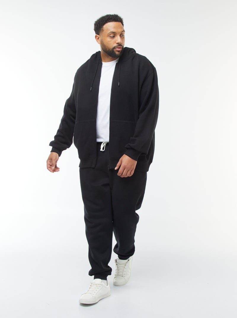 Hoodie met ritssluiting zwart - Kiabi