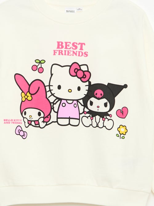 Hoodie met ronde hals 'Hello Kitty & Kuromi' - Kiabi