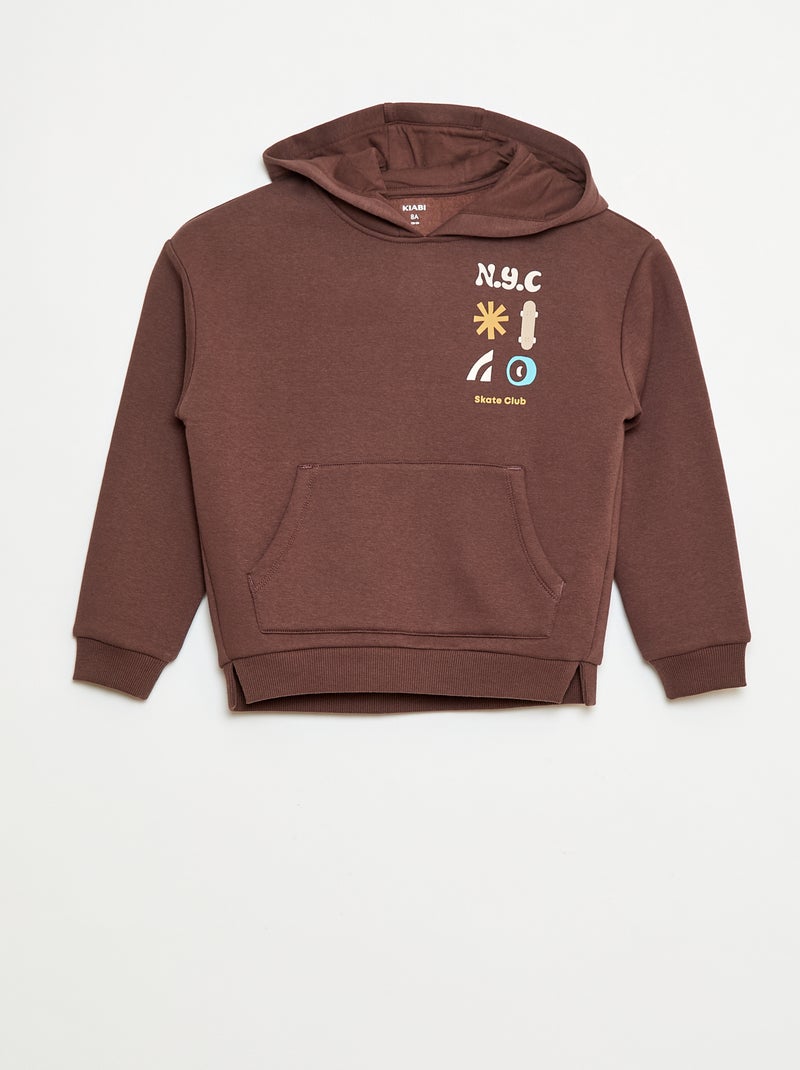 Hoodie met skateprint Bruin - Kiabi