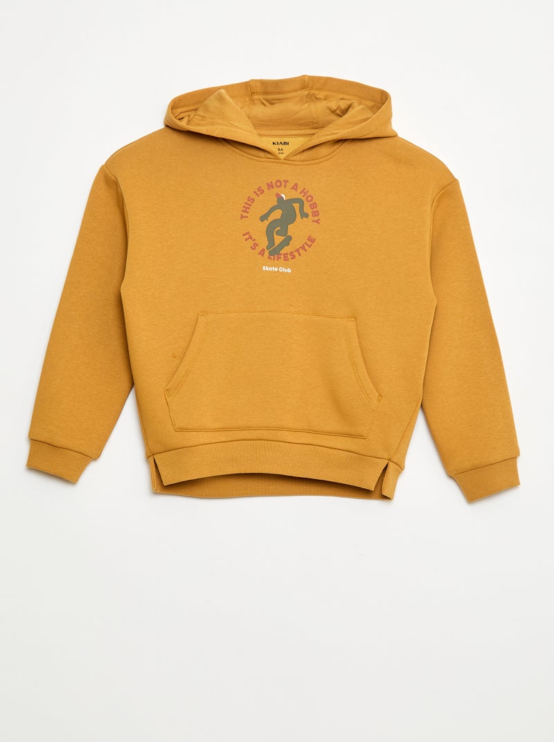 Hoodie met skateprint Geel - Kiabi