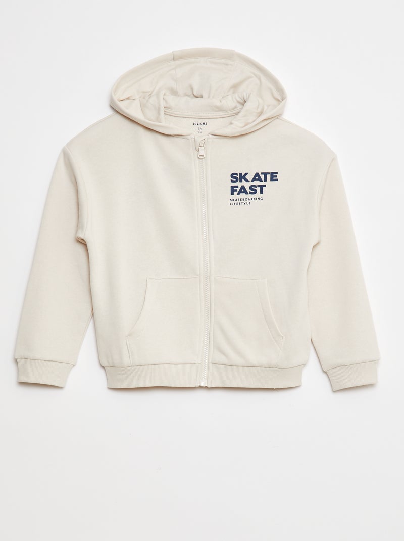 Hoodie met skateprint Wit - Kiabi