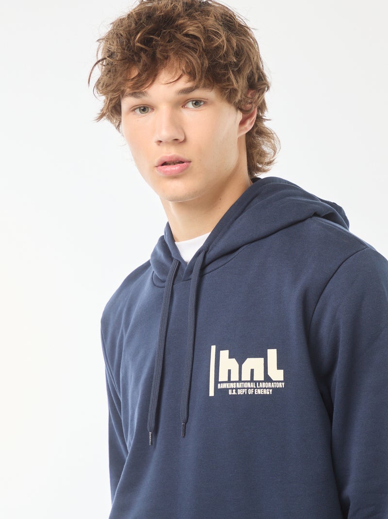Hoodie met Stranger Things-print voor en achter Blauw - Kiabi