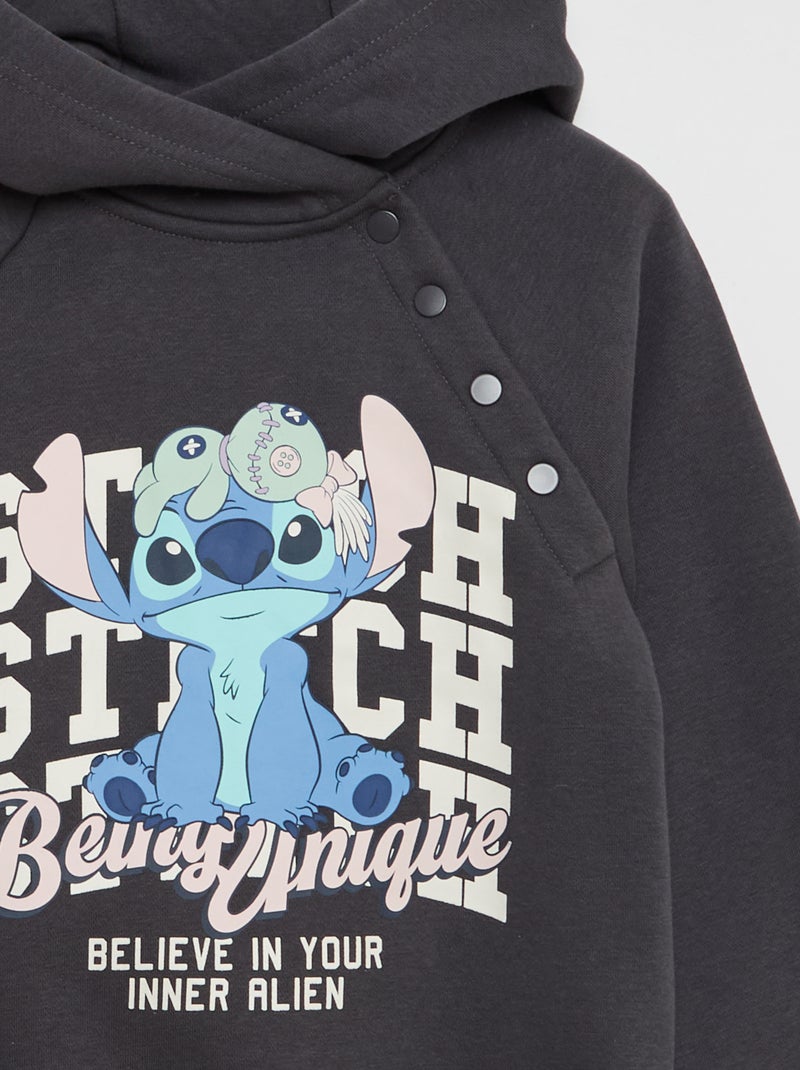 Hoodie 'Stitch' - collectie gemakkelijk aan te trekken Zwart - Kiabi
