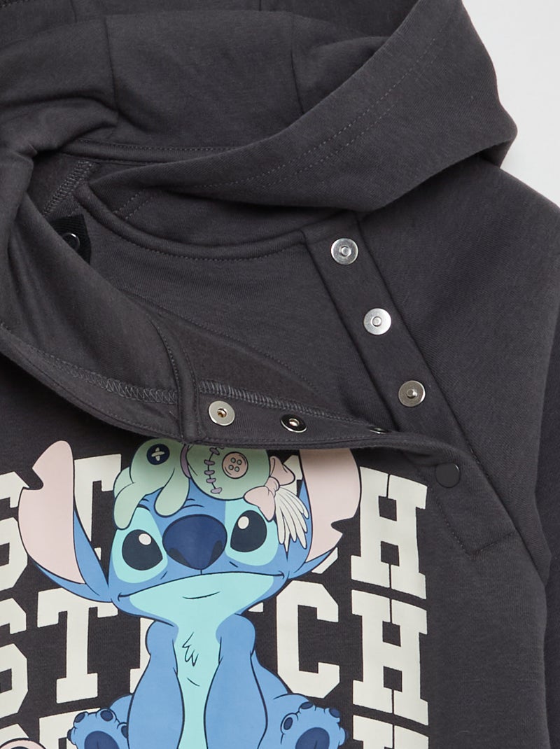 Hoodie 'Stitch' - collectie gemakkelijk aan te trekken Zwart - Kiabi