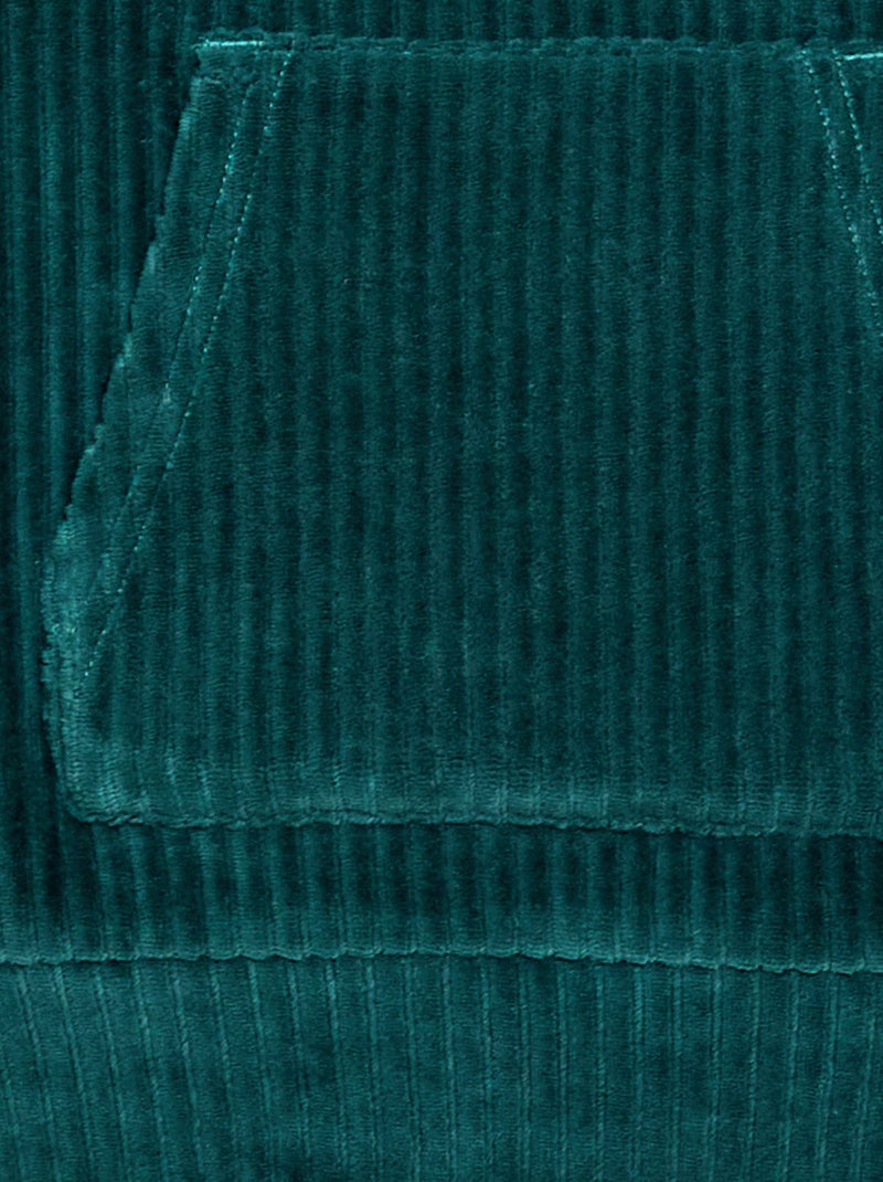 Hoodie van corduroy Groen - Kiabi