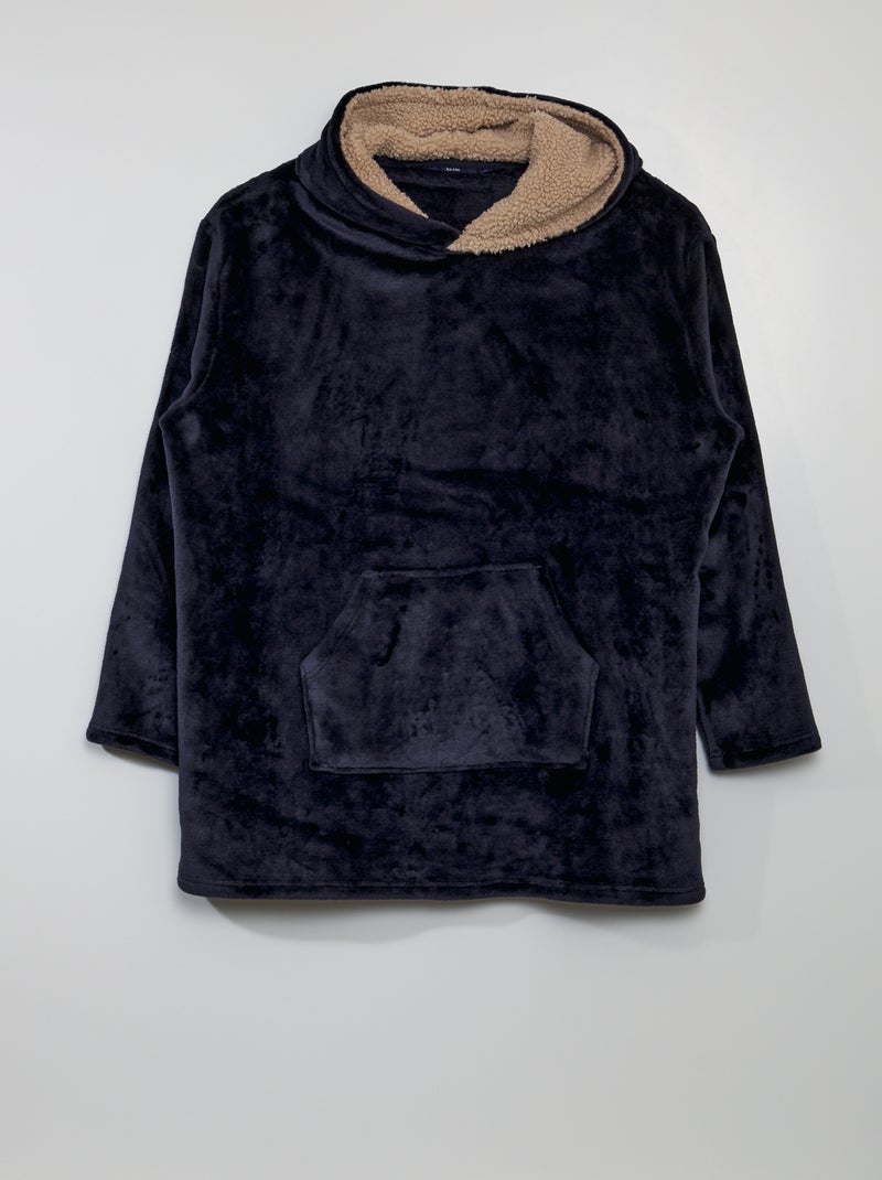 Hoodie van fleece BLAUW - Kiabi
