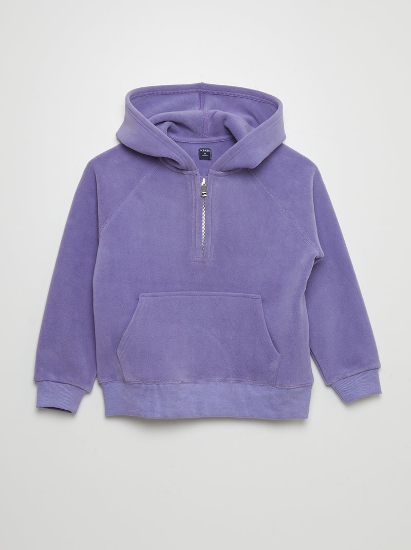 Hoodie van fleece BLAUW - Kiabi