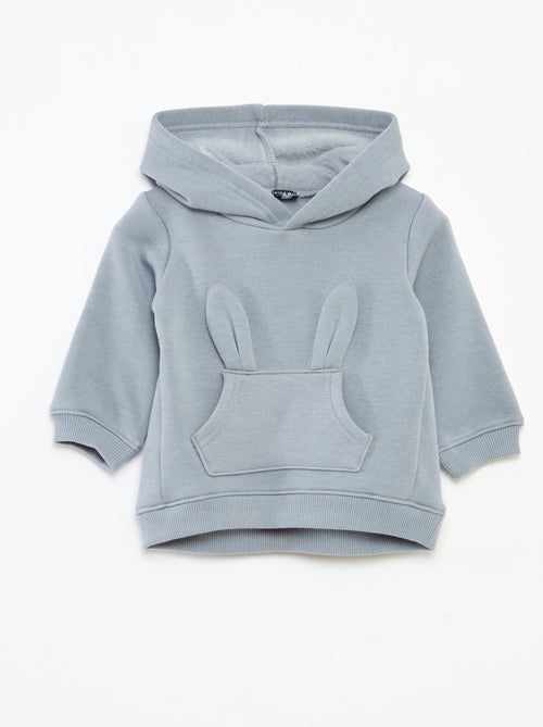 Hoodie van fleece met konijndetail - Kiabi
