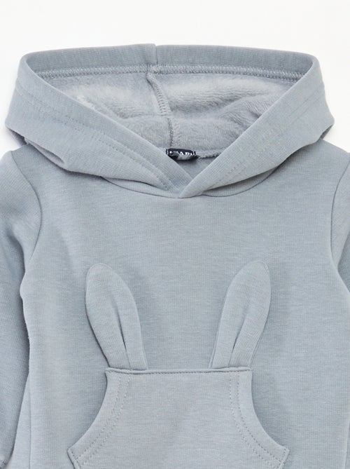 Hoodie van fleece met konijndetail - Kiabi