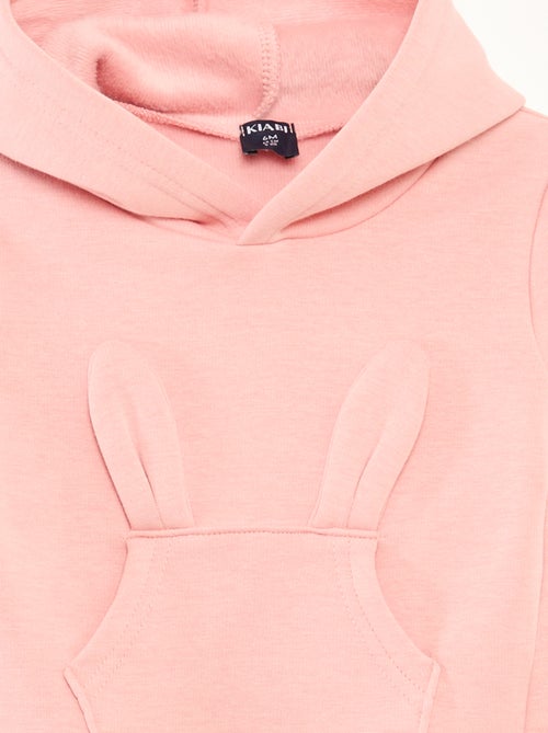 Hoodie van fleece met konijndetail - Kiabi