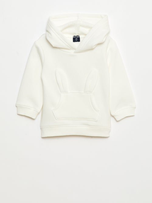 Hoodie van fleece met konijndetail - Kiabi