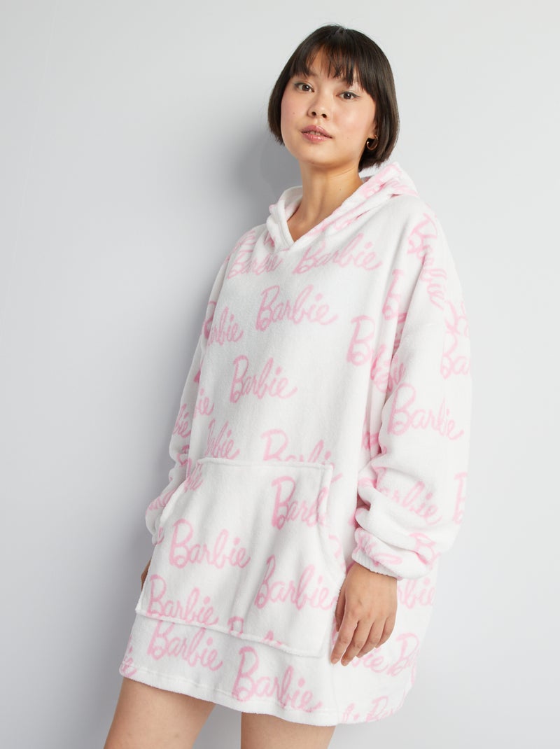 Hoodie van fleecestof 'Barbie' WIT - Kiabi